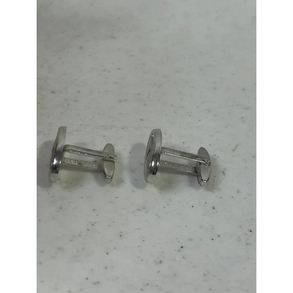 Foster Silver Tone Initial J Oval Cufflinks Vintage‎ Mens Formal Accessories